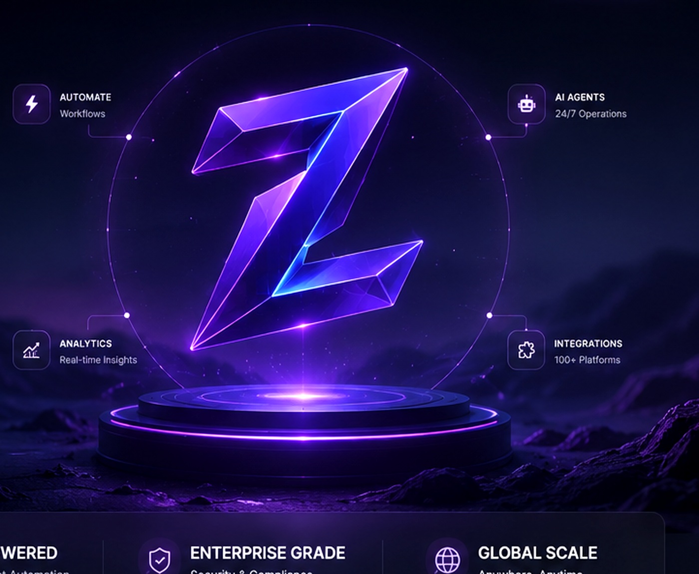 Living Zexora three-dimensional AI intelligence core
